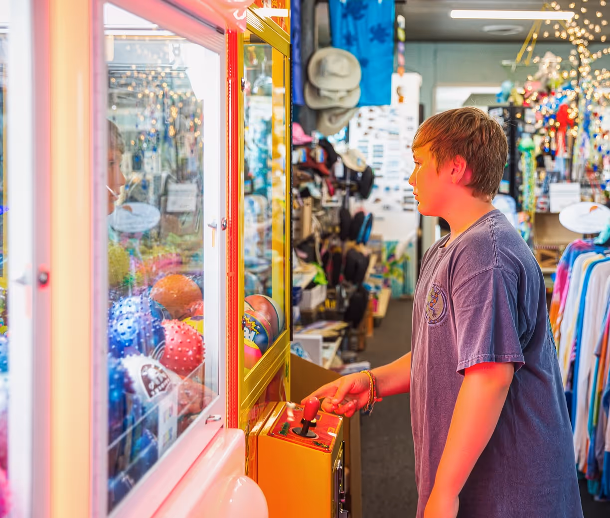 Arcade crane game at Ocean Isle Beach Pier