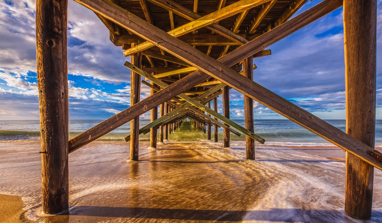 Ocean Isle Beach Pier stretching into the Atlantic