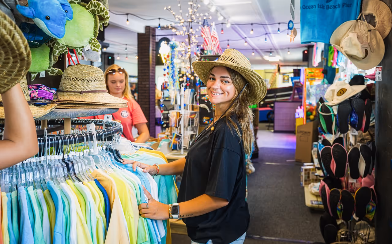 Souvenirs and beach supplies in the pier shop